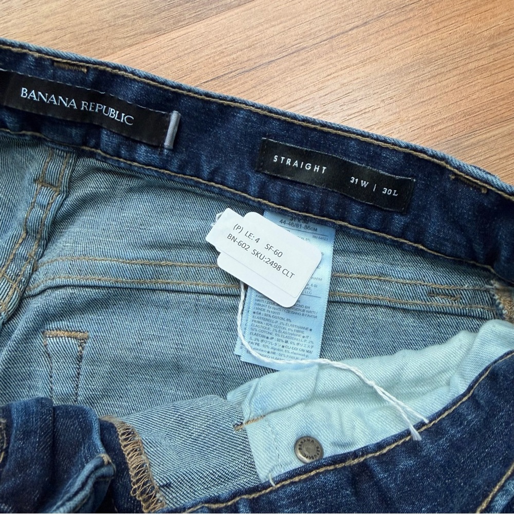 Banana Republic Men's 31W 30L Straight Athletic Jeans blue Cotton Denim - Picture 8 of 9